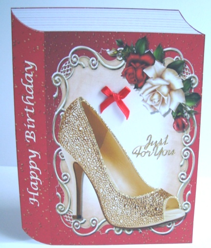 Lovely Gold Shoe with Roses Book Card by Fran Turner