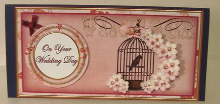 Pink Birdcage Wedding Day Dl Decoupage Topper by Fran Turner