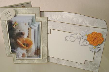 Teddy with Poppy Pyramid Card Kit by Fran Turner