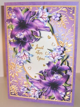Beautiful Dark Purple Lilies & Gilded Frame by Fran Turner