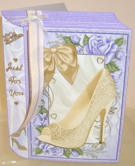 Gold Shoe in Lilac Rose Frame Folded Book by Fran Turner