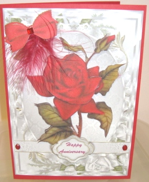 Lovely Red Rose on a Silver Frame by Fran Turner