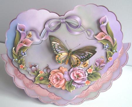 Enchantment Heart Shaped Scallop Wobble Card Mini-kit by Fran Turner