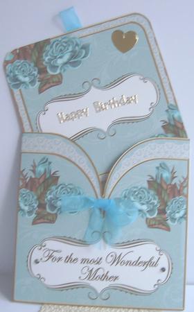 Teal Roses2 Wonderful Mother Vintage Pocket Pull Card Kit by Fran Turner