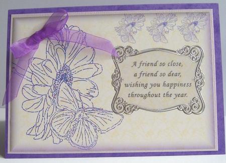 Butterfly Kiss Background in Cream and Purple by Fran Turner