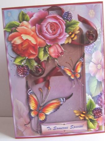 Lovely Roses on a Crushed Lilac Frame by Fran Turner