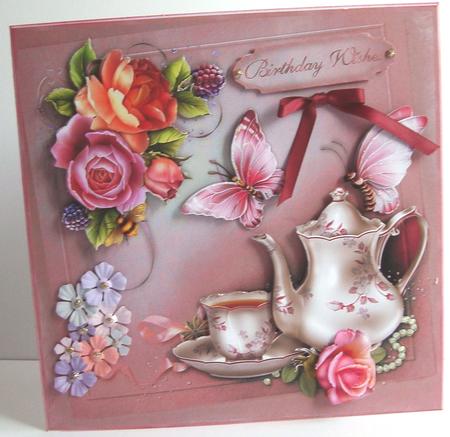 A Cup of Rosylea 8" Square Card Mini-kit by Fran Turner