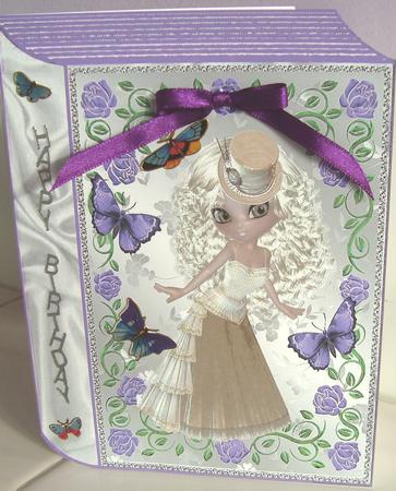 Pretty Vintage Lady in Roses Folded Book by Fran Turner