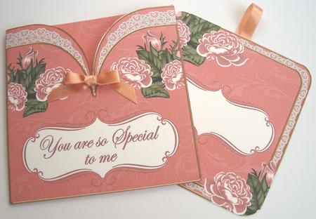 Pink Roses2 Special to Me Pocket Pull Card Kit by Fran Turner