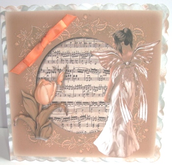 Sepia Tulip, Fae & Sheet Music + Decoupage by Fran Turner