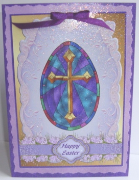 Stained Glass Cross for Easter / First Communion by Fran Turner