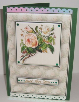 Cream Roses Quick Card by Fran Turner