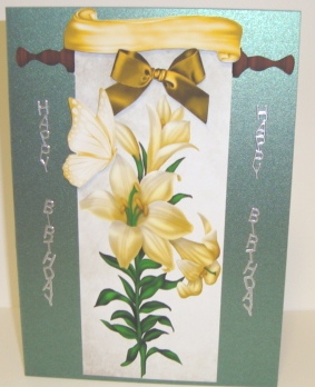 Regal Scroll Lily Toppers with Bows and Butterflies by Fran Turner