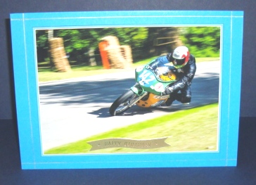 Motorbike Racing Two 7x5in Toppers by Fran Turner
