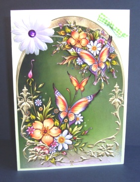 Petals and Wings Arched Topper + Decoupage by Fran Turner