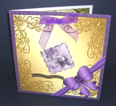 Blank Square Toppers with Swirly Border & Bow Kit by Fran Turner
