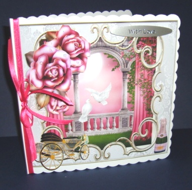 Pink Roses and Doves Set the Romantic Scene with Champagne by Fran Turner