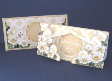 Cream Birds Sending My Love Fancy Lattice 3D Card Kit by Fran Turner