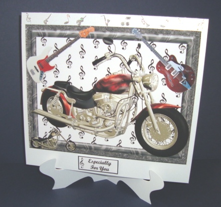 Ride with the Wind & Electric Guitar Music Card Topper by Fran Turner