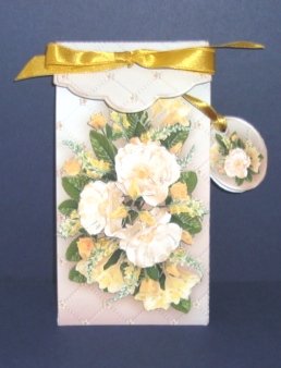 Vintage Cream Roses Gift Card Money Envelope Mini Kit by Fran Turner