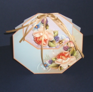 English Rose Octagon Shaped Card Mini Kit by Fran Turner