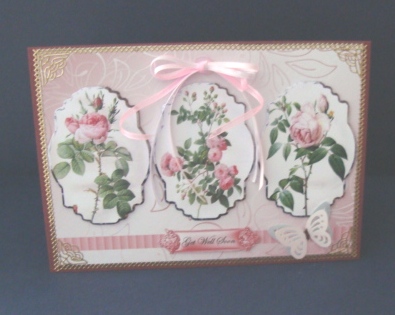 Rose Panel Card Front with Toppers by Fran Turner