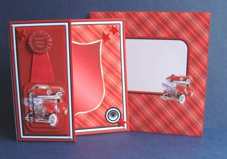 Vintage Cars Square Off Set Card Kit by Fran Turner