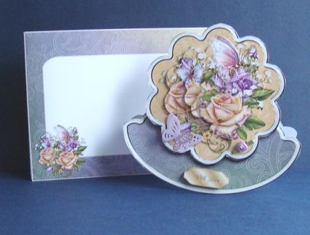 Butterfly and Roses Scalloped Rocker Card Kit by Fran Turner