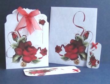 Red Rose Shaped Card Kit by Fran Turner