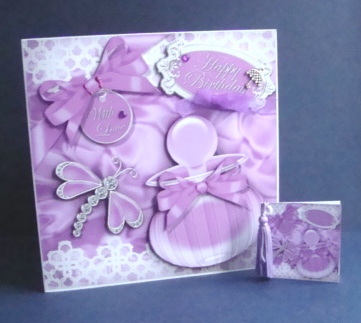 8 x 8 Perfume Lace & Dragonfly Mini Kit with 3D Decoupage by Fran Turner
