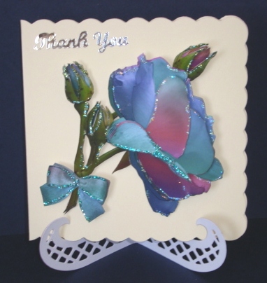 Rose Blue Hues Decoupage by Fran Turner