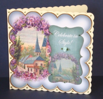 Teal Lavender View Celebrate in Style 8in Scallop Topper by Fran Turner