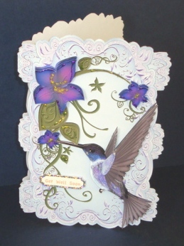 Mauve Strip Card Mini Kit - Hummingbird 1 by Fran Turner