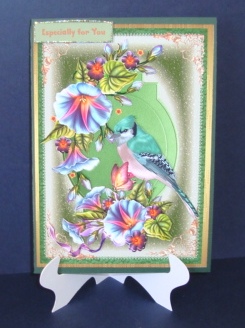 Beautiful Bird and Morning Glory by Fran Turner