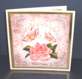 Pink Roses All in One Shabby Chic with Butterflies by Fran Turner