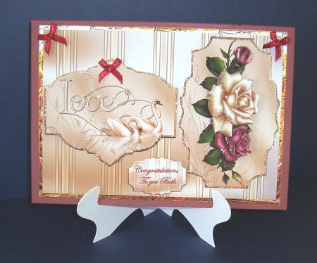 Ruby Anniversary Card with Topper and Decoupage by Fran Turner