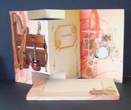 3 Panel Music Lovers Card by Fran Turner