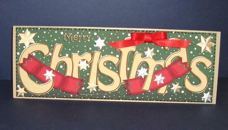 Large Dl Merry Christmas Quick Card 3D Decoupage by Fran Turner