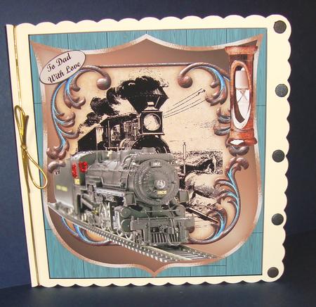 Ghost Train Hour Glass Time Travel & Decoupage by Fran Turner