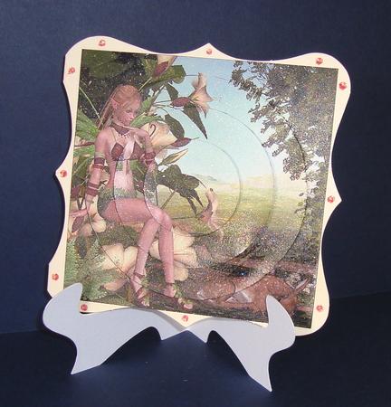 Fairy and Baby Deer Circle Pyramid by Fran Turner