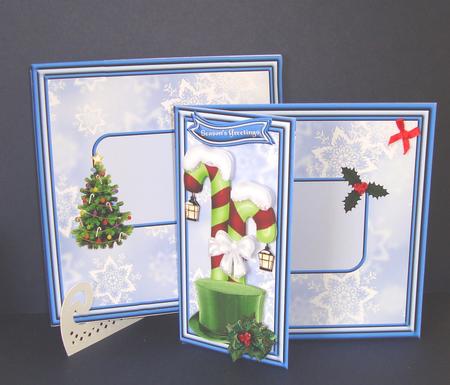 Top Hat Christmas Square Off Set Card Kit by Fran Turner