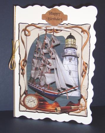 Scenic Glass Dome Ship & Insert Quick Card Topper by Fran Turner