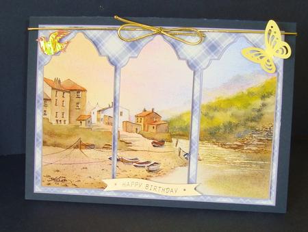 Coastal Village Triptych by Fran Turner