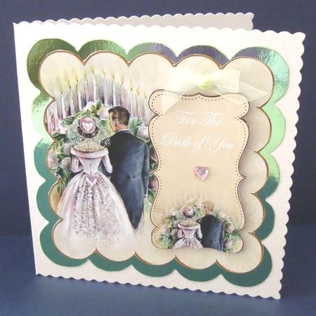 Cream Happy Couple Both of You 8in Scallop Topper by Fran Turner