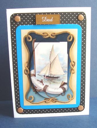 Nautical Sailing - Quick Card - Dad, Blank by Fran Turner