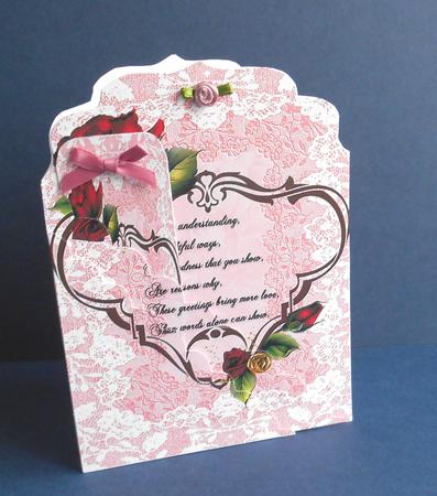 Pink Lace Shaped Card by Fran Turner