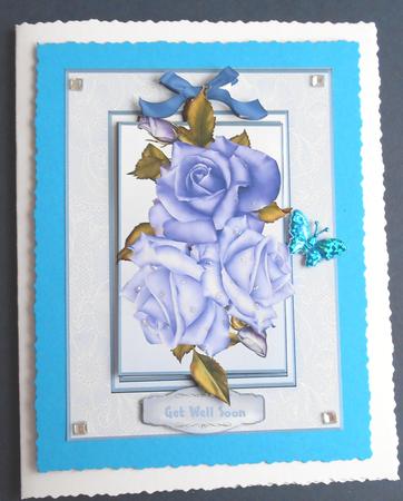 Beautiful Blue Roses on a Double Fame by Fran Turner