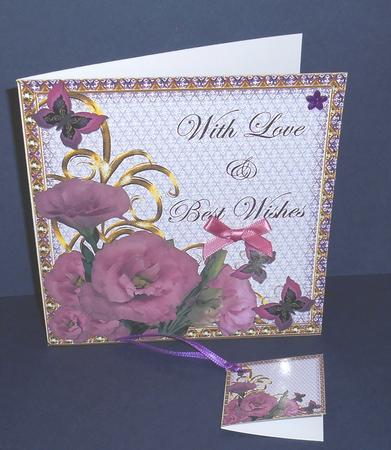 With Love & Best Wishes Square Floral Card by Fran Turner