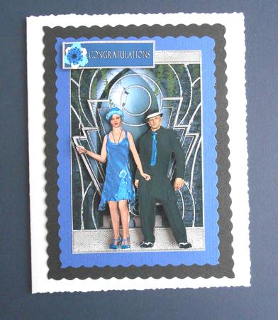 Blue Flapper Couple Mini Kit by Fran Turner