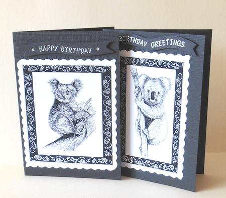 Monochrome Koala Bear Toppers by Fran Turner